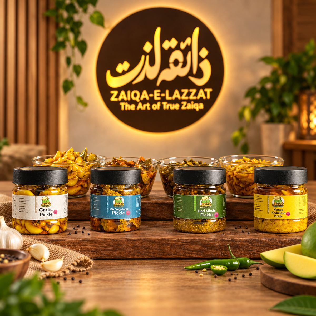 Zaiqa-e-Lazzat Mini Achaar Tester Pack of 04 –  چاروں زائقے ایک ساتھ آزمائیں