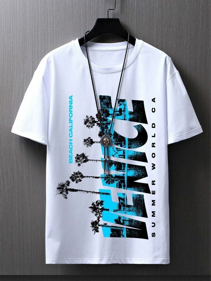 Venice Beach California Summer World Graphic Print White T-Shirt