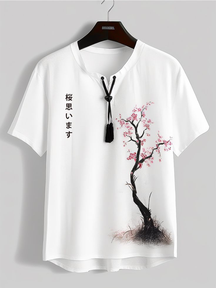 Sakura Blossom Japanese Style Tassel T-Shirt